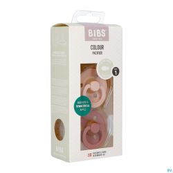 Bibs 1 Sucette Symmetric Duo Blush/Woodchuck 2