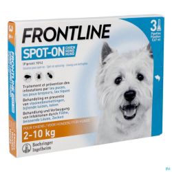 Frontline Spot On Chien 2-10kg Pipet 3x0,67ml