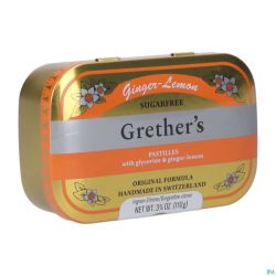 Grether's Pastilles Gingembre-Citron S/Sucre 110G