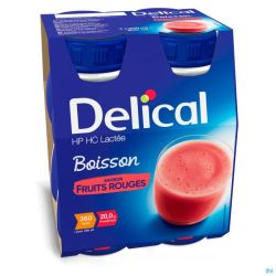 Delical Boisson Lactée Hp-hc Fruits Rouges 4x200ml