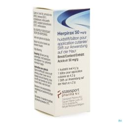 Herpirax 50mg/g Baton Pour Applic.cutanee 1 X 4,2g