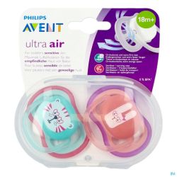 Philips Avent Sucette +18m Air Girl Tigre Lapin