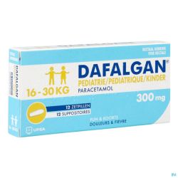 Dafalgan Pediatrique 300mg Suppo 12