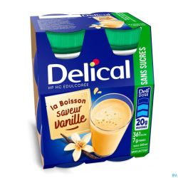 Delical Boisson Lactee S/Sucre Vanille 4X200Ml