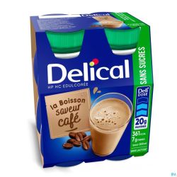 Delical Boisson Lactee S/Sucre Cafe 4X200Ml