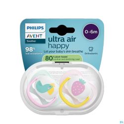 Philips Avent Sucette +0M Air Collection Fille 2