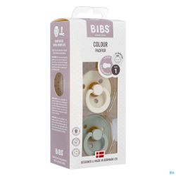 Bibs 1 Sucette Duo Sage Ivory
