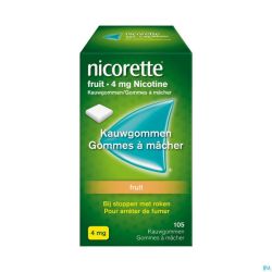 Nicorette Fruit Gomme Mach S/Sucre 105X4Mg