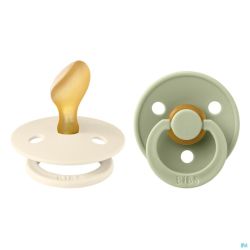 Bibs 2 Sucette Anatomic Duo Ivory/sage