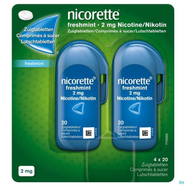 Nicorette Freshmint Zuigtabletten 80x2mg