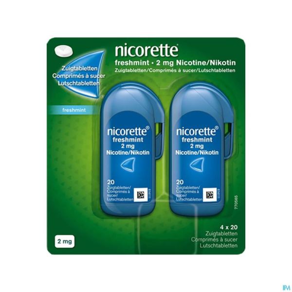 Nicorette Freshmint 2Mg Comp A Sucer S/Sucre 80 Nf