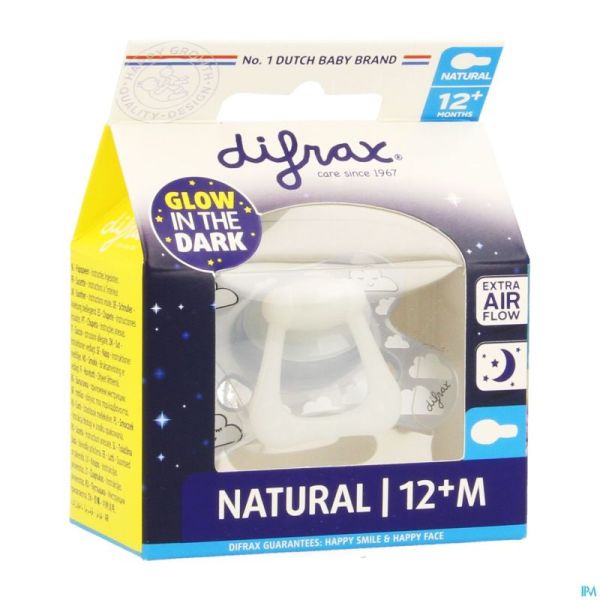 Difrax Sucette Natural 12M+ Nuit