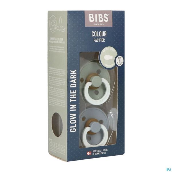 Bibs 1 Sucette Symmetric Glow Duo Sage/Cloud 2
