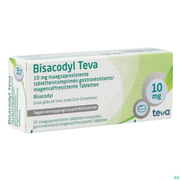 Bisacodyl Teva Drag 30 X 10mg