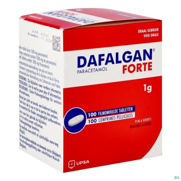 Dafalgan Forte 1g Comp Pell 100