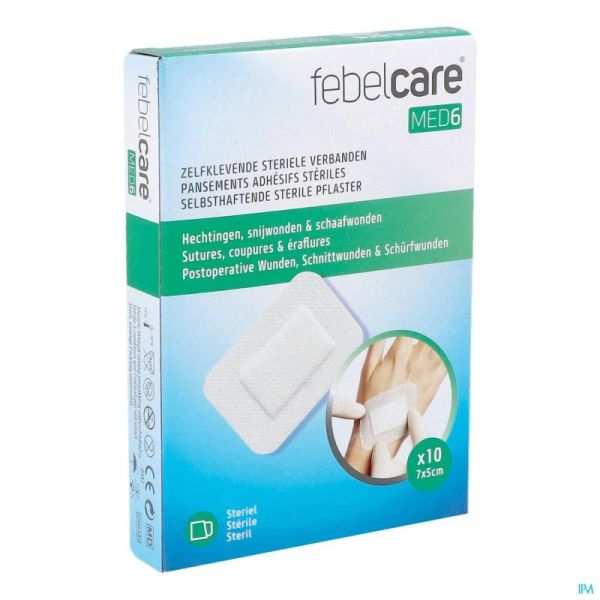 Febelcare Med6 Pansem. Adhesifs Steril. 7x5cm 10pc