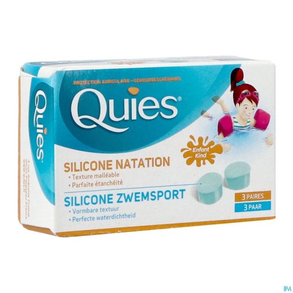 Quies Oordoppen Zwemmen Kind Silic. 3 Paar