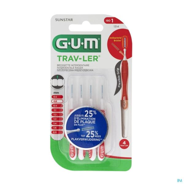 Gum Trav-ler Brosse Interdent. 0,8mm 4 1314m4