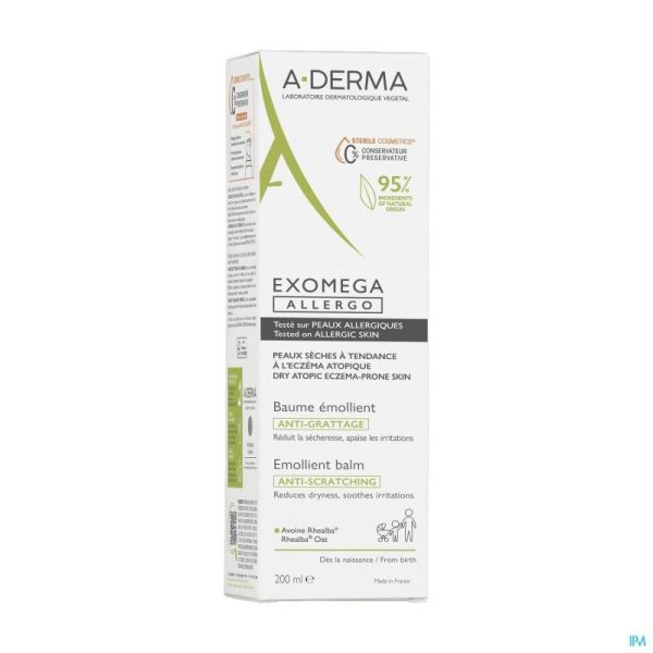 Aderma Exomega Allergo Emolierende Balsem 200ml
