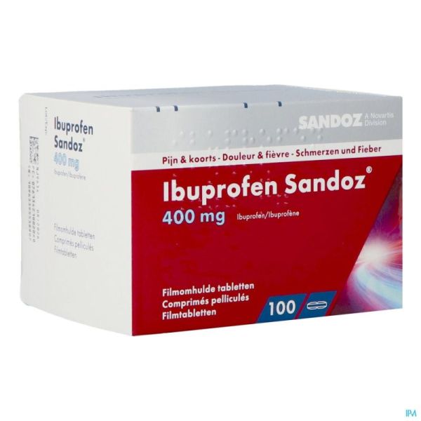 Ibuprofen Sandoz 400mg Comp Pell 100