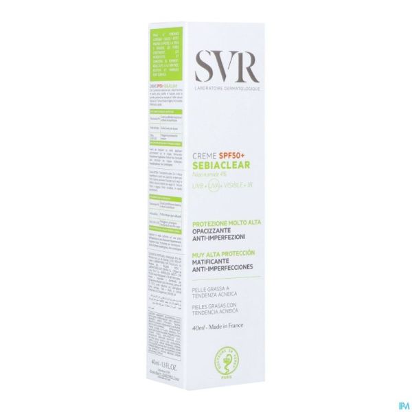 Svr Sebiaclear Creme Spf50 40Ml