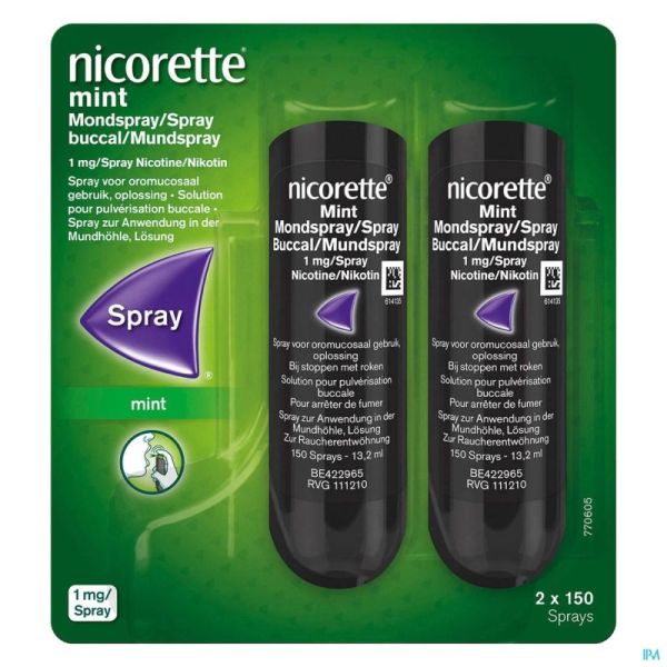 Nicorette Mint Mondspray 2x150 Sprays 1mg/spray