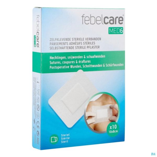 Febelcare Med6 Pansem. Adhesifs Steril.10x8cm 10pc