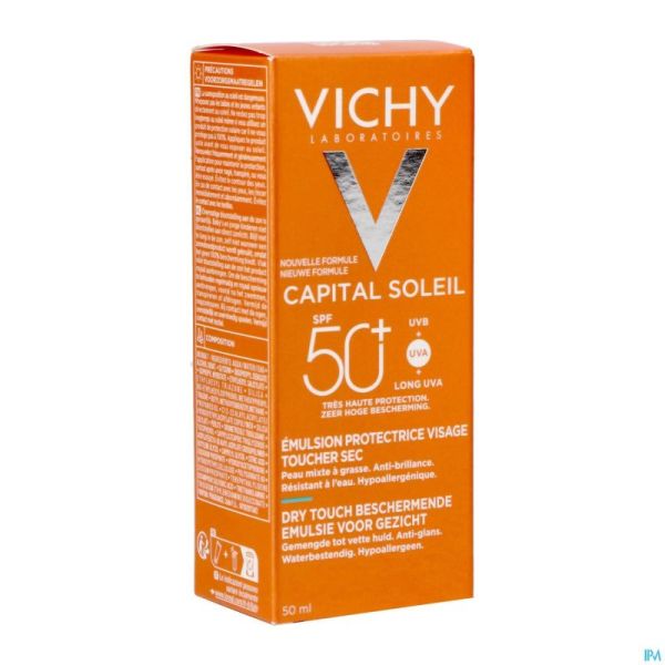 Vichy Cap Sol Cr Visage Toucher Sec Spf50+ 50Ml