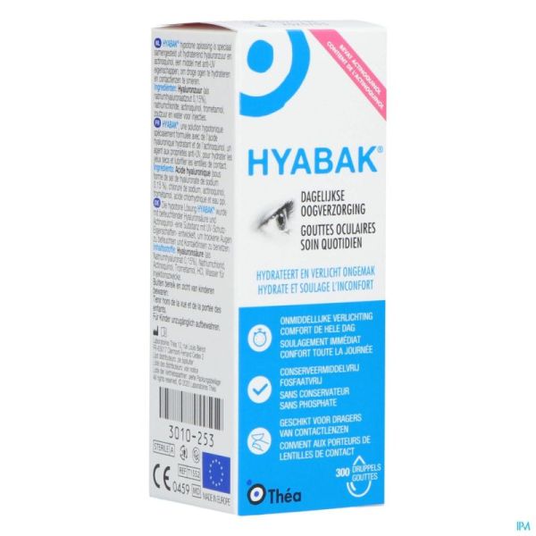 Hyabak 0,15% Oogdruppels Hyaluron 10ml