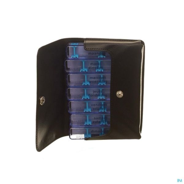 Medidose Leatherlook Pillendoos Zakmodel Blauw
