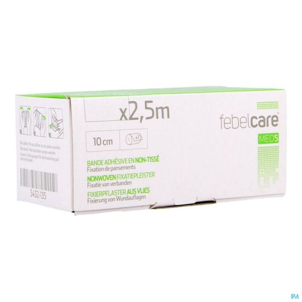 Febelcare Med5 Fixatiepleist. N/woven 10cm 2,5m 1