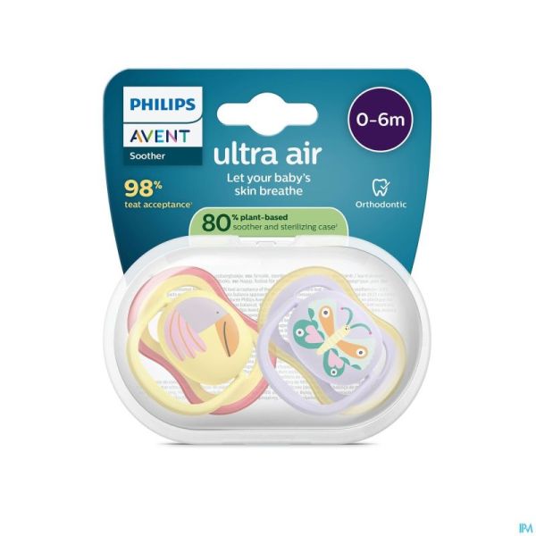 Philips Avent Sucette +0M Air Papillon/Crabe 2