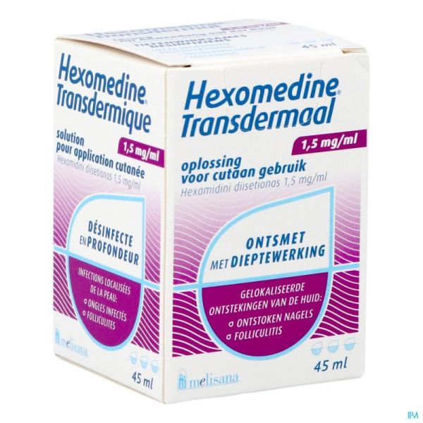Hexomedine Transdermaal 1.5 mg/ml Lös. z. Anw. auf d. Haut 45 ml