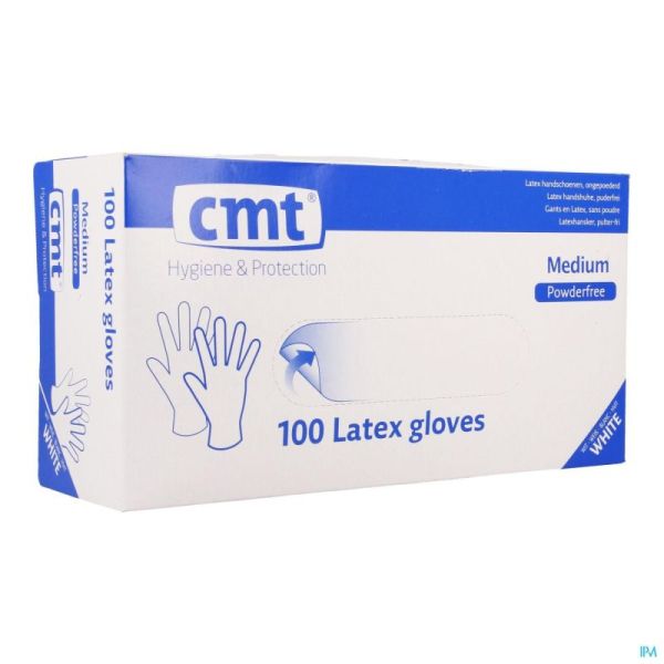 Cmt Handschoenen Latex Wit Pf M 100