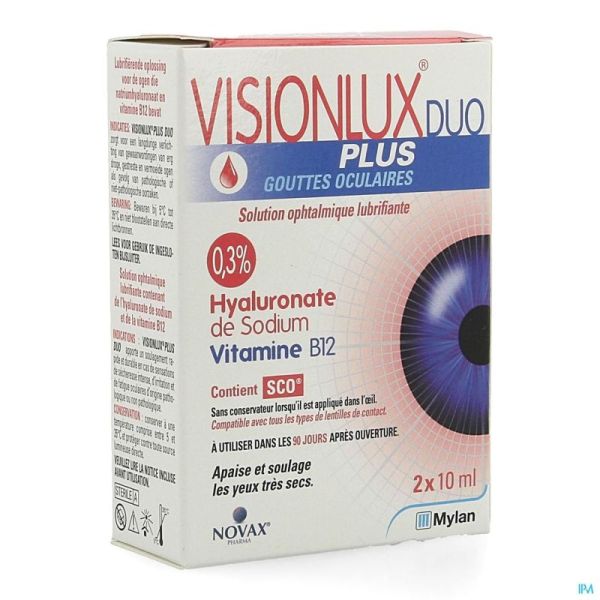 Visionlux Plus Oogdruppels Duo Fl 2 X 10ml