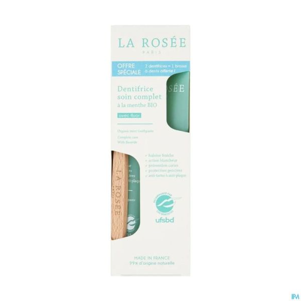 La Rosee Dentifrices 2X75Ml+Brosse Dents Gratuit