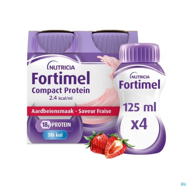Fortimel Compact Protein 2.4Kcal Fraise 4X125Ml