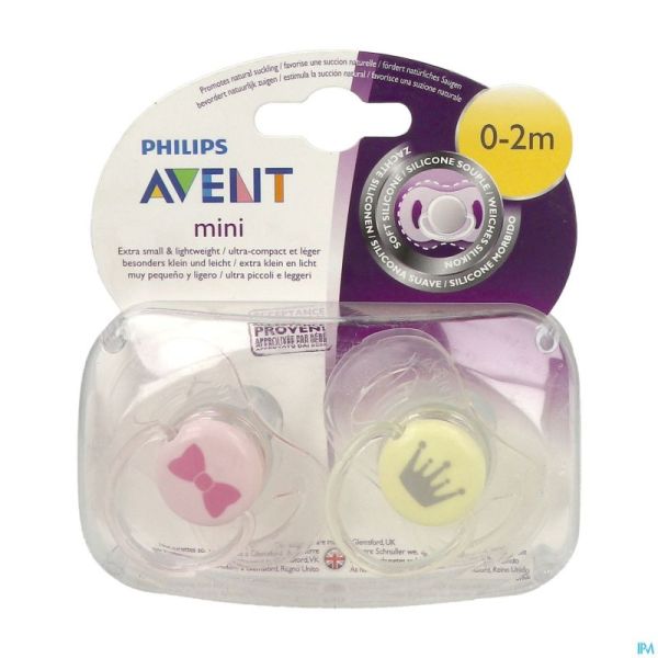 Philips Avent Sucette Mini Girls 0-2M Duopack