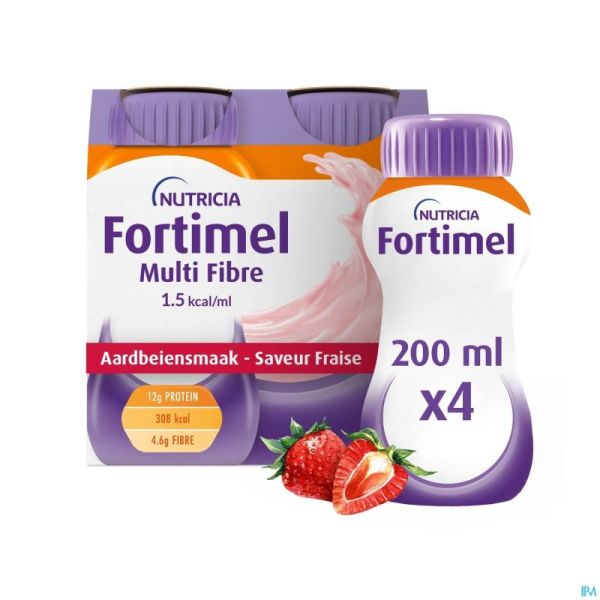 Fortimel Multifiber 1.5Kcal Fraise 4X200Ml