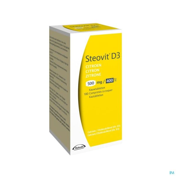 Steovit D3 Citroen 500mg/400ie Kauwtabl 180 Flacon