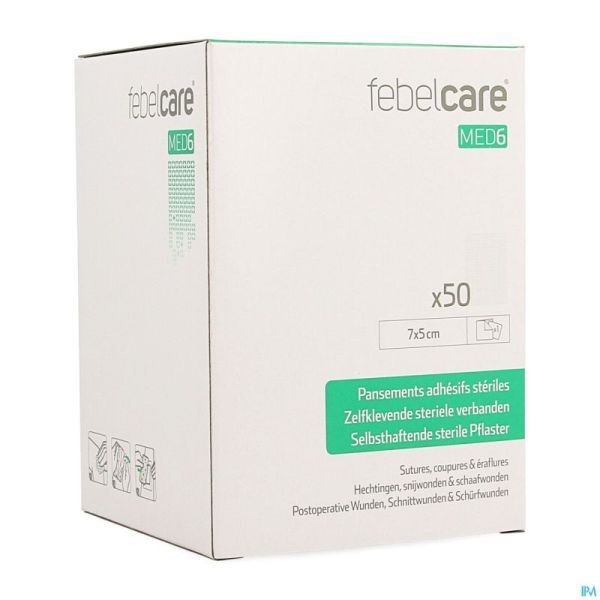 Febelcare Med6 Zelfkl. Steriele Verband.7x5cm 50st